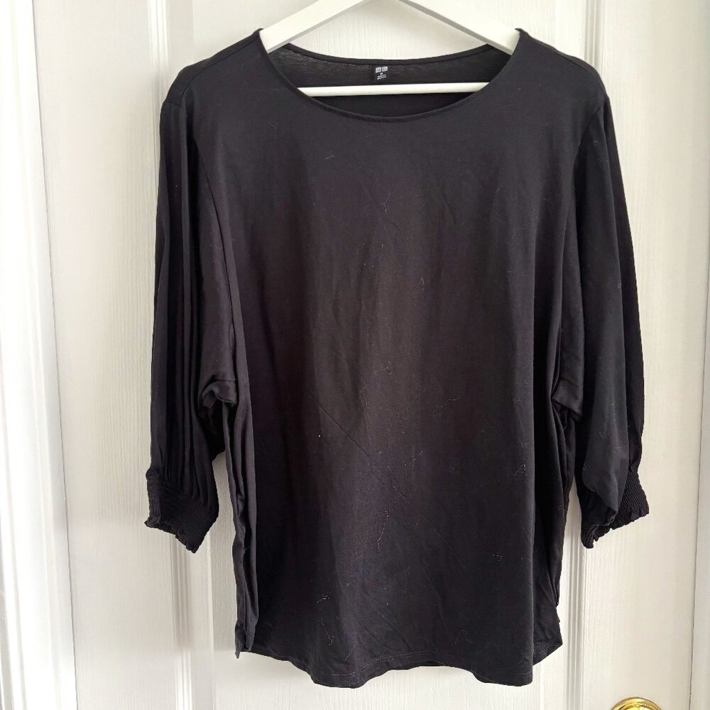 Black Uniqlo Long Sleeve Blouse - Medium